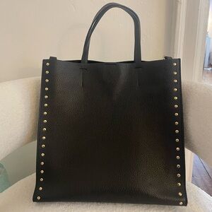 Black Leather Gold Studded Purse ~ Chic & Classic